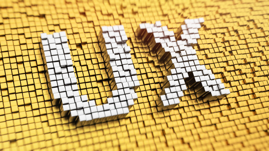 Pixilated UX image representing the UX design process