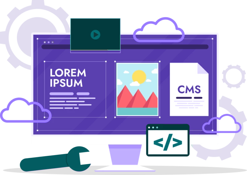 Custom MWD Website Redesign Services Image - Custom Screens with Wrench and Code