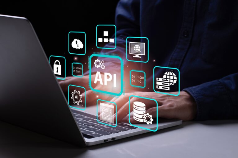 Programmer working on an open banking API