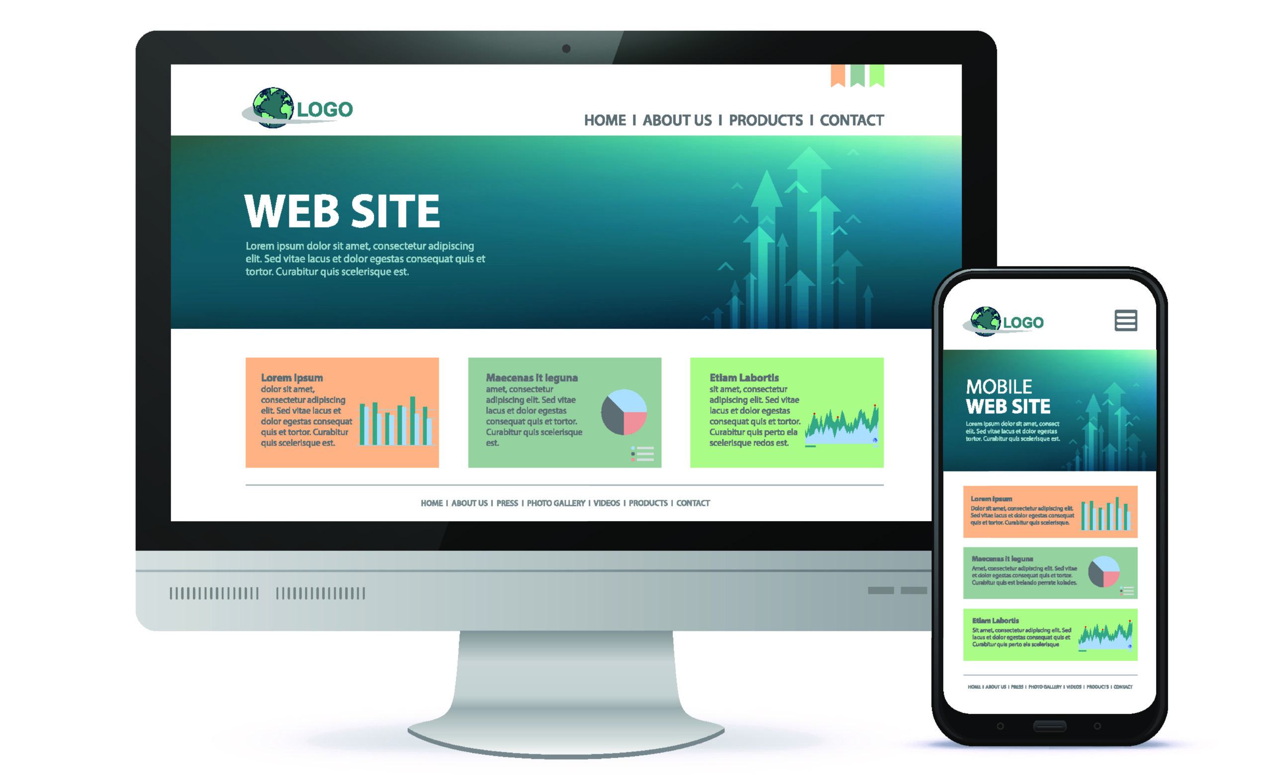 Responsive Website Design Displayed on Desktop and Mobile Screens